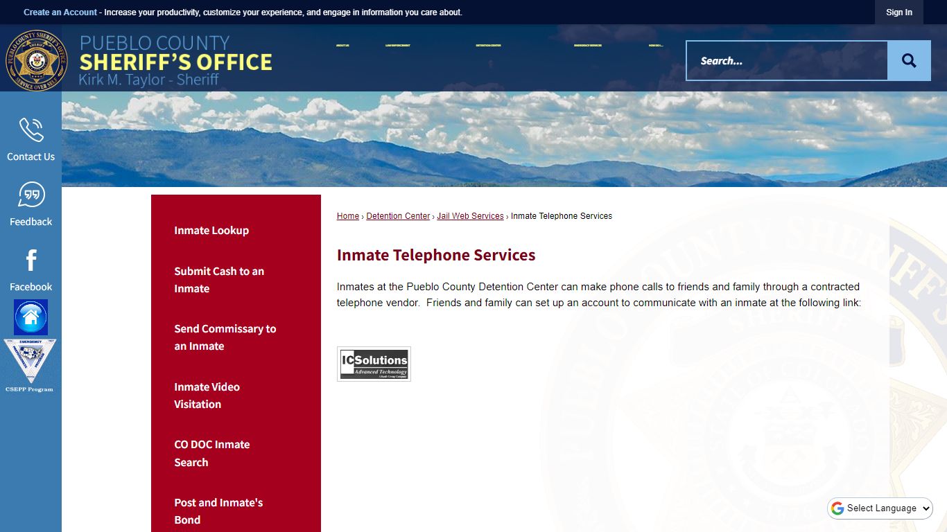 Inmate Telephone Services | Pueblo County Sheriff, CO